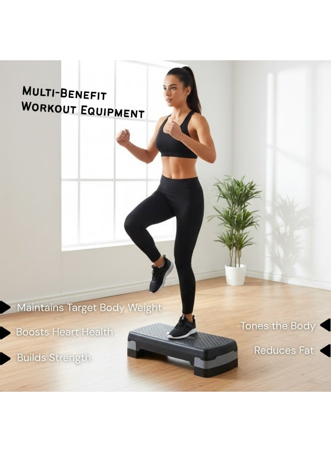 بلا نهاية منصة إندلس للتمارين الهوائية بارتفاعين قابلين للتعديل | مادة ABS مقاومة للانزلاق | مثالية للياقة البدنية والكارديو في المنزل أو النادي | للرجال والنساء | ألوان متعددة - Image 4